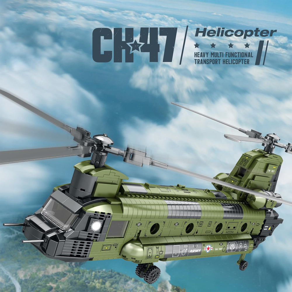 Feleph CH-47 Chinook model kit instructions illustrate step-by-step building
