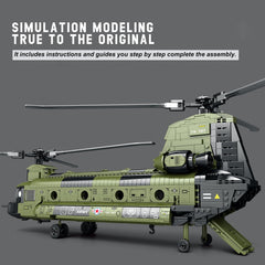 Feleph CH-47 Chinook model with rotating propellers for realism and action