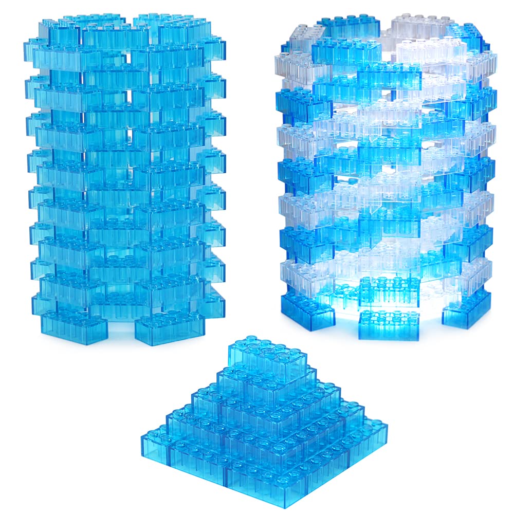 Feleph transparent blue bricks suit classrooms or homes for creative learning.