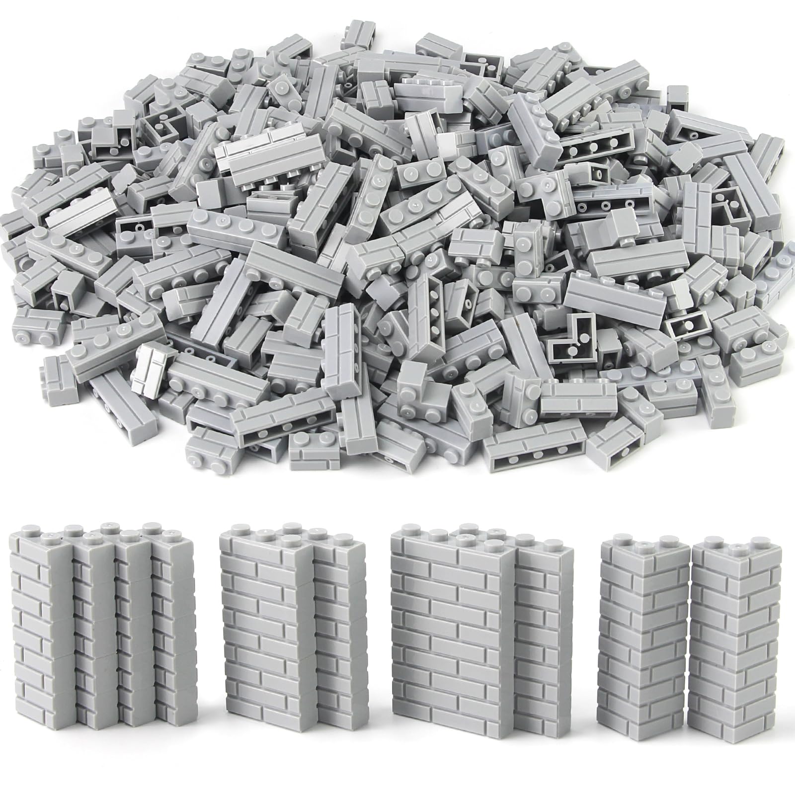 Feleph Masonry Bricks Set 1x2 bricks for sturdy wall connections