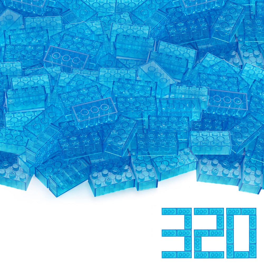 Feleph bricks closeup in translucent blue inspire imaginative construction.