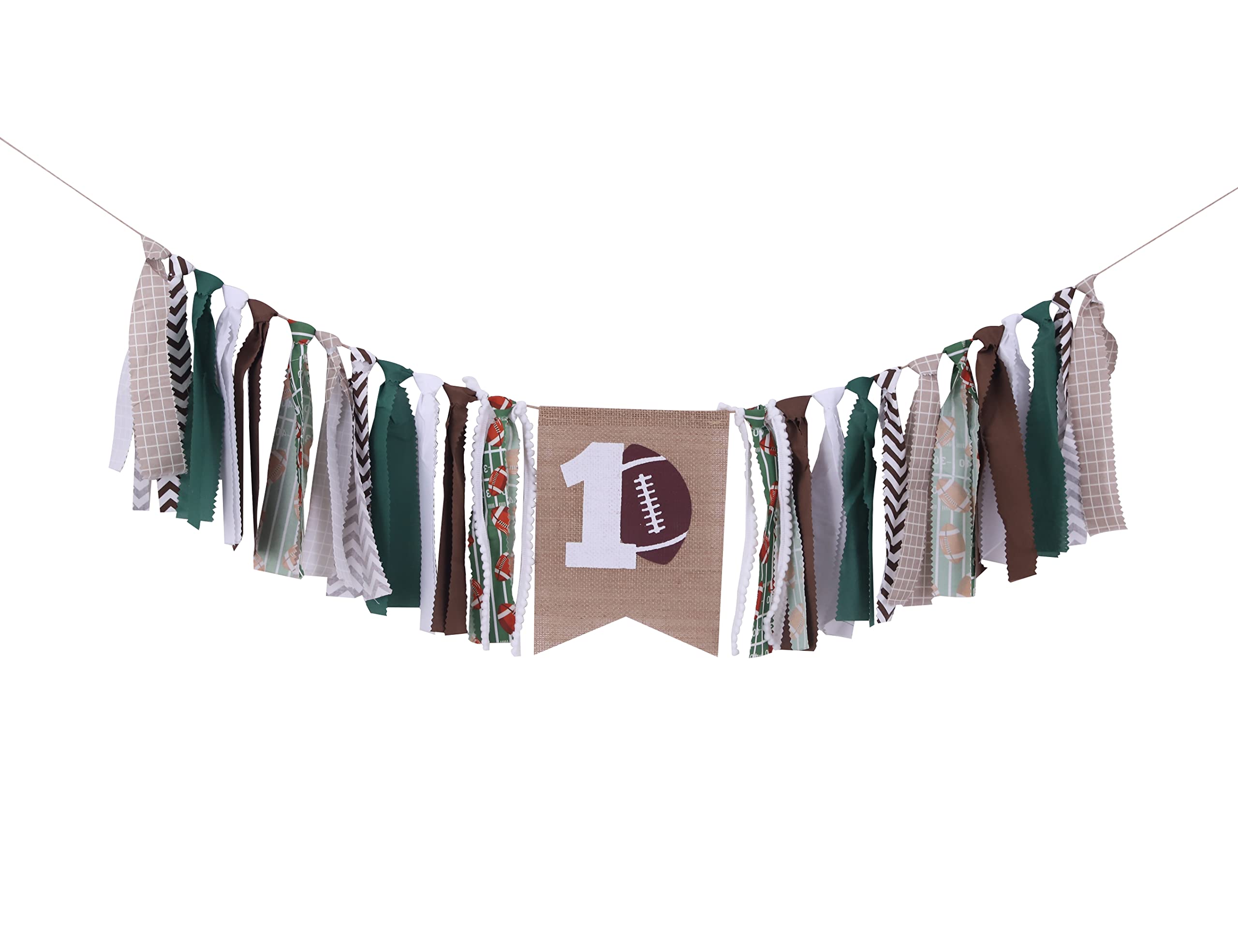 FELIX football outfit high chair banner, stylish 1st birthday accent.