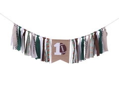 FELIX football outfit high chair banner, stylish 1st birthday accent.