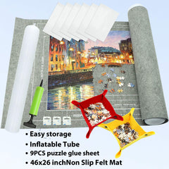 FELIZROCA puzzle mat roll up glue sheets protect finished sections.