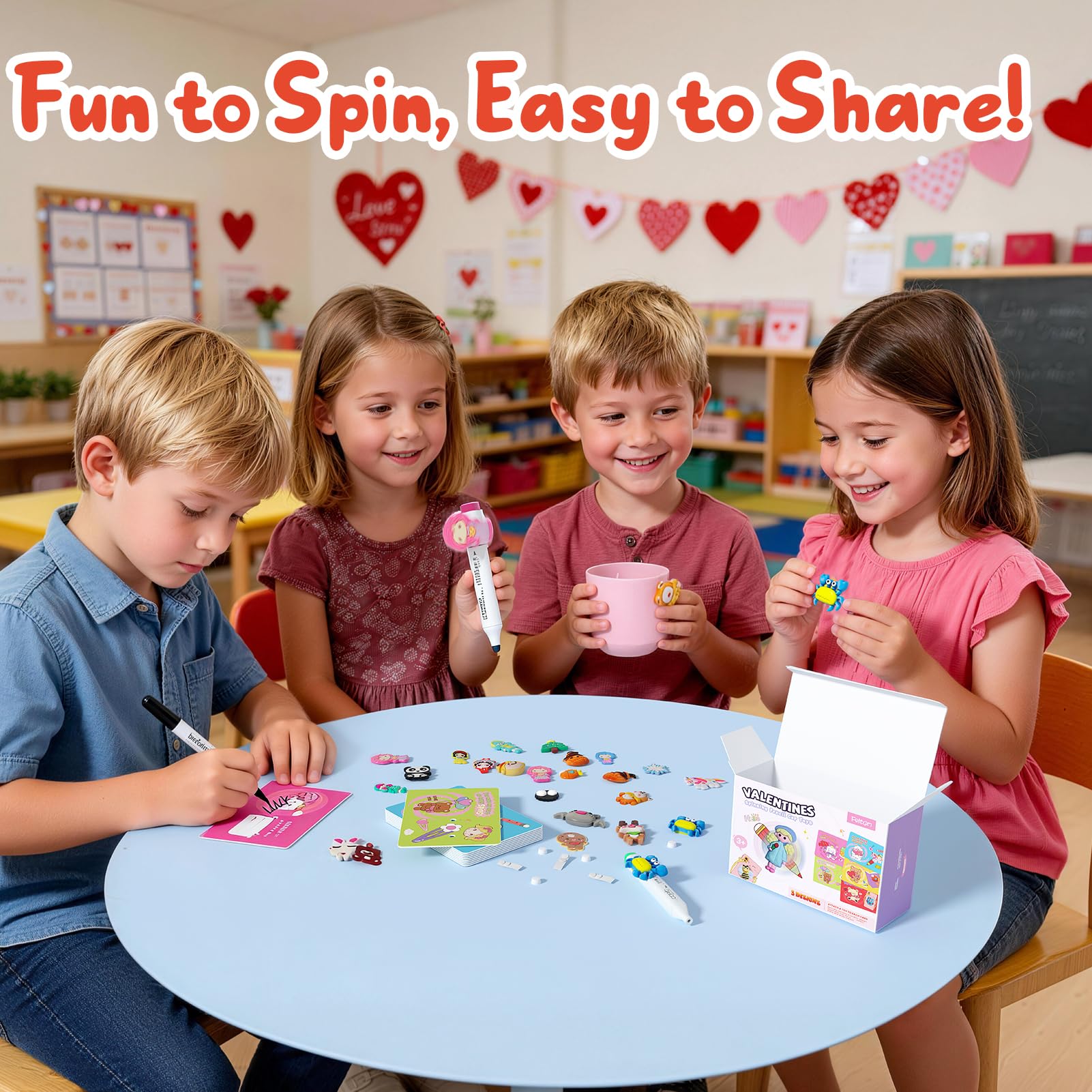 Feltom classroom exchange setup with write-ready cards