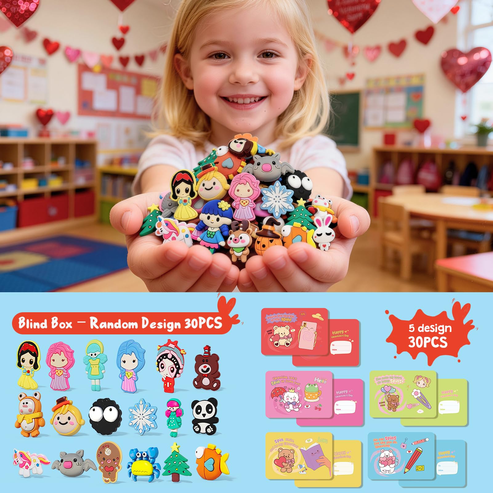 Colorful Feltom spinner pencil toppers engaging young learners