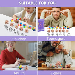 Femicgal Brain Teaser set includes instruction manual and storage bag for organized, beginner-friendly practice.