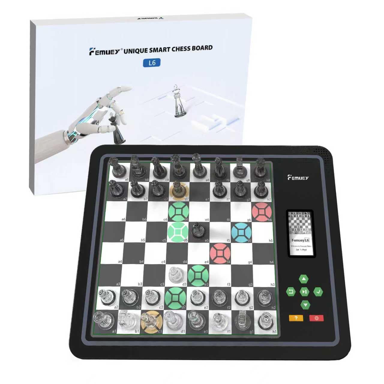 Femuey L6 with e-paper display clearly shows moves for easy practice.