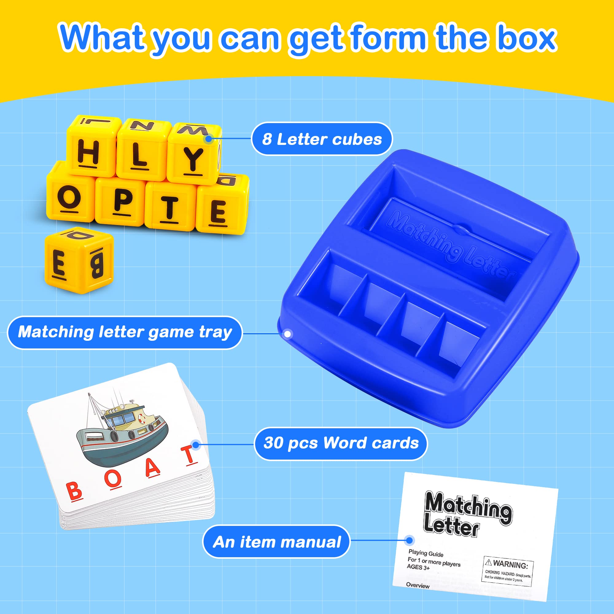 Fenikso letter cubes arranged for play improve memory and letter recognition