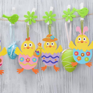 Fennoral Easter tree decoration idea featuring foam chick stickers