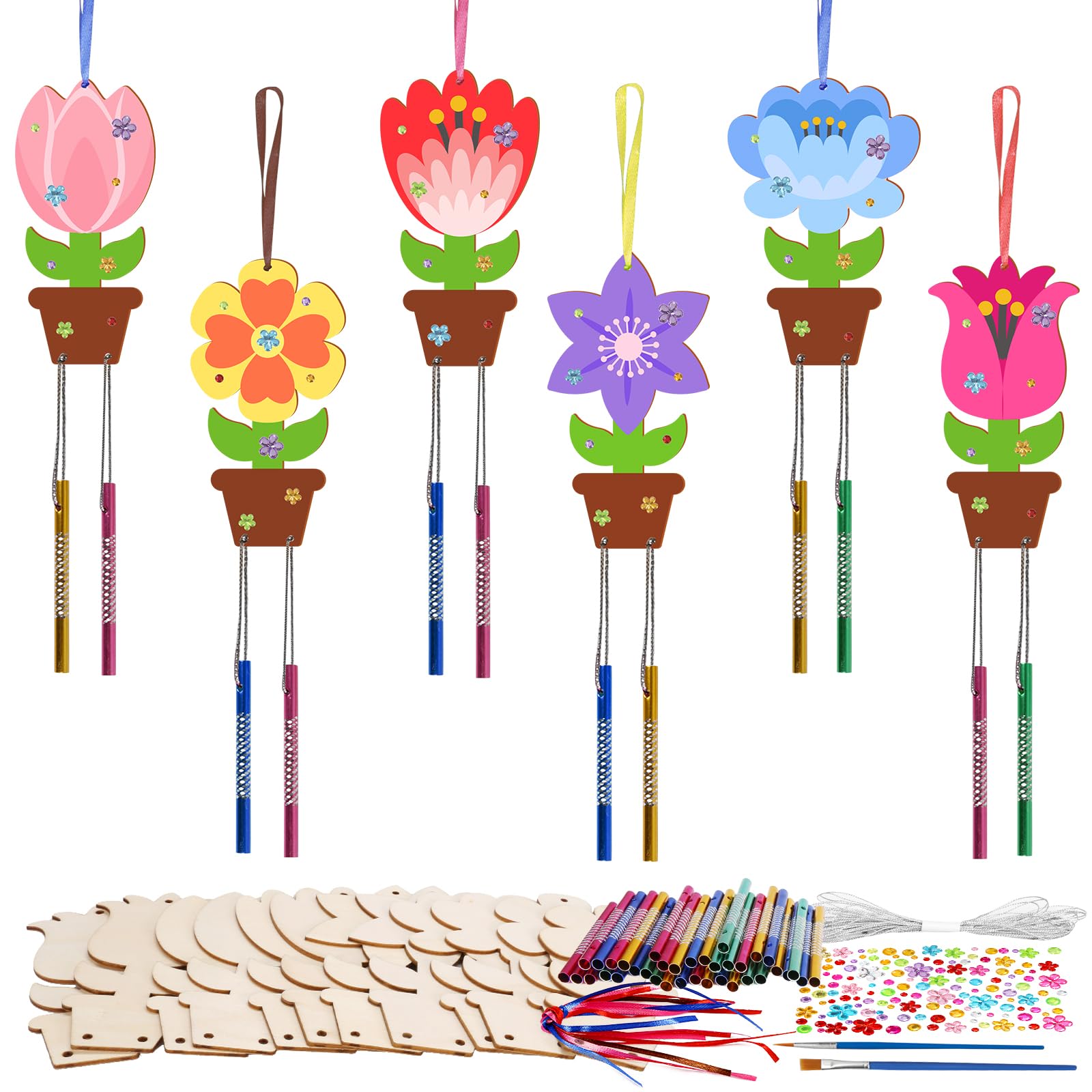 Fennoral flower wind chime kit package ready for DIY decorating and kids crafts