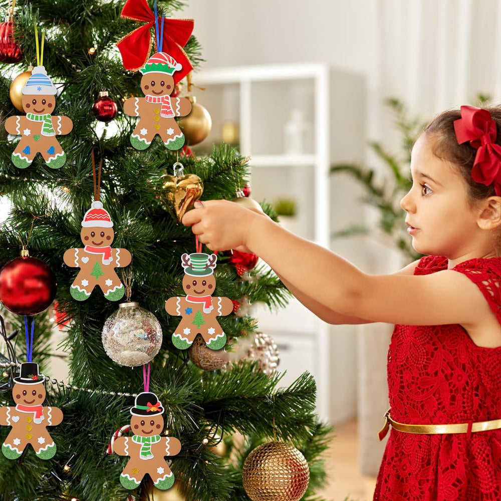 Fennoral gingerbread-man foam ornaments are reusable and easy to place
