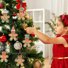 Fennoral gingerbread-man foam ornaments are reusable and easy to place