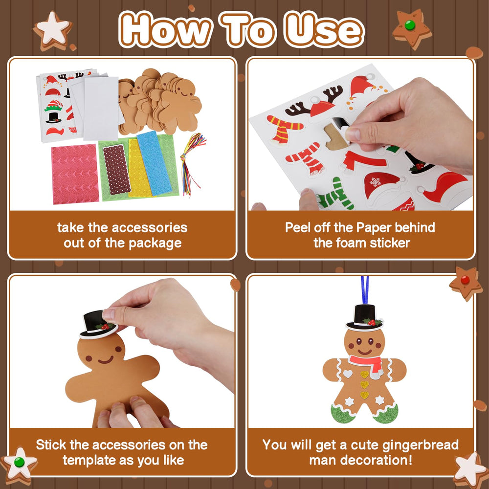 Fennoral gingerbread-man scarf accessory enhances colorful Christmas crafts