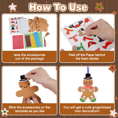 Fennoral gingerbread-man scarf accessory enhances colorful Christmas crafts