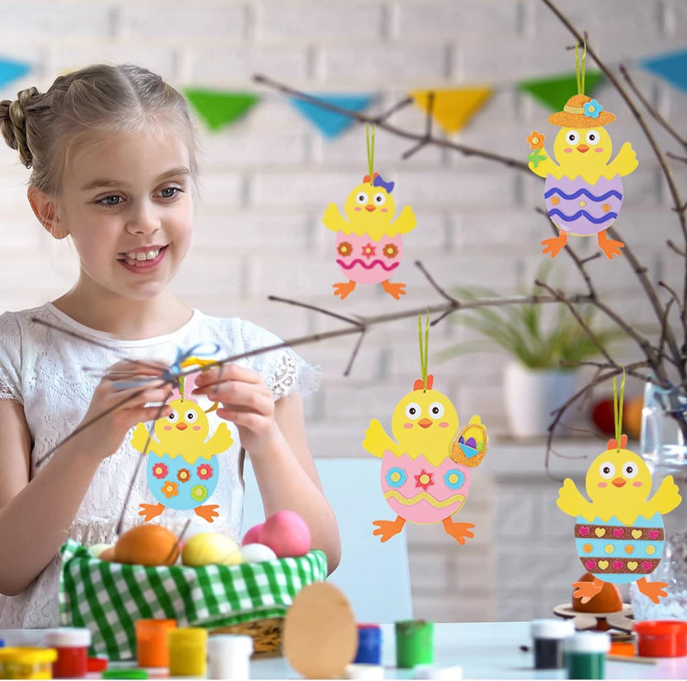 Fennoral kids pasting chick assembly, hands-on activity for creativity