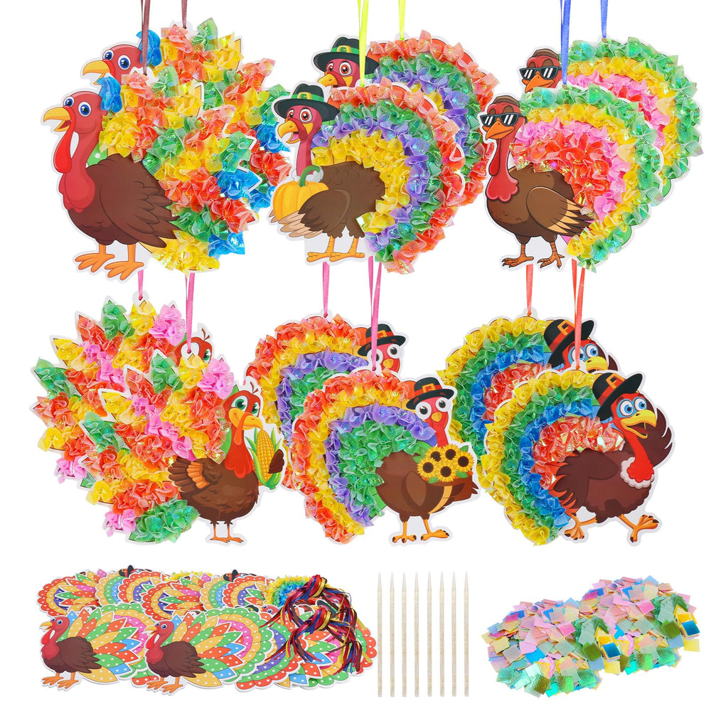 Fennoral foam turkey templates for poke-in craft, kid-friendly project