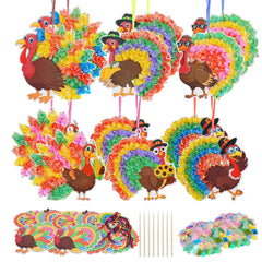 Fennoral foam turkey templates for poke-in craft, kid-friendly project
