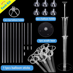 Fenxyo balloon stand kit connectors as the joining system for flexible setups.