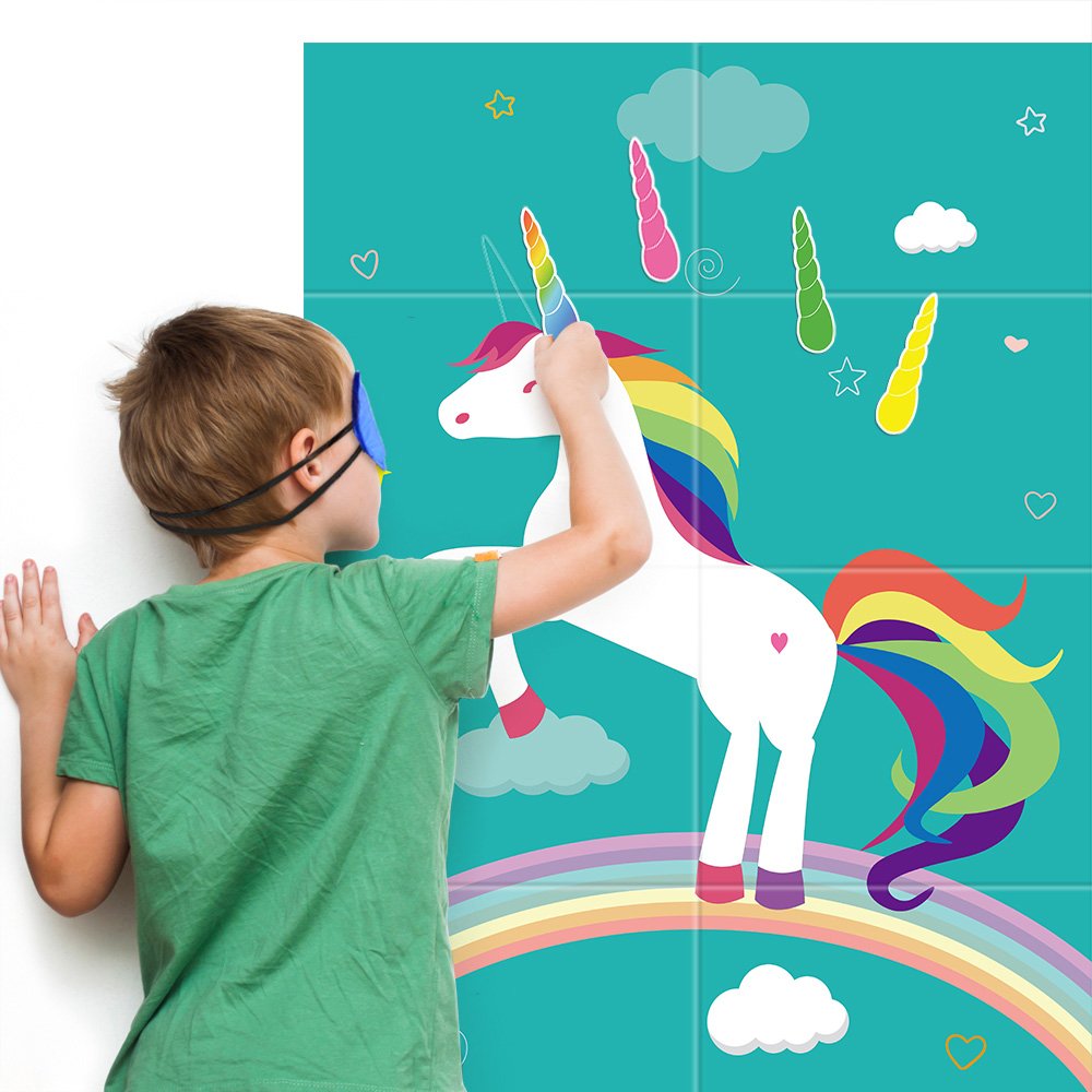 FEPITO 28x21 inch unicorn poster doubles as room decor and party backdrop
