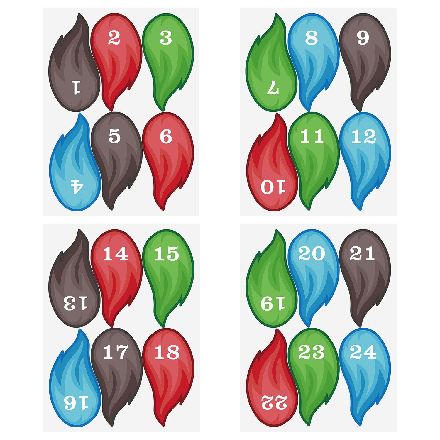 FEPITO 24 donkey tail stickers for easy, reusable game play.