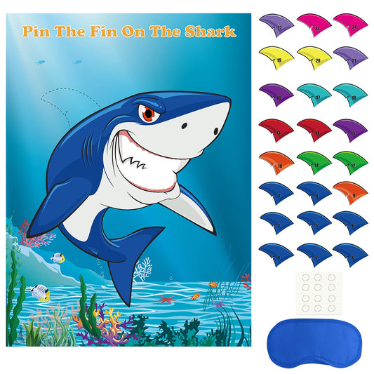 FEPITO shark poster for party backdrop provides bold ocean vibes.