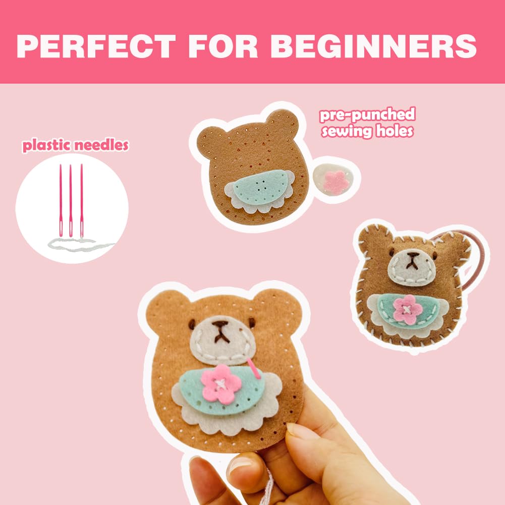 Ferberbears Flet safe plastic needles support child-friendly sewing practice.