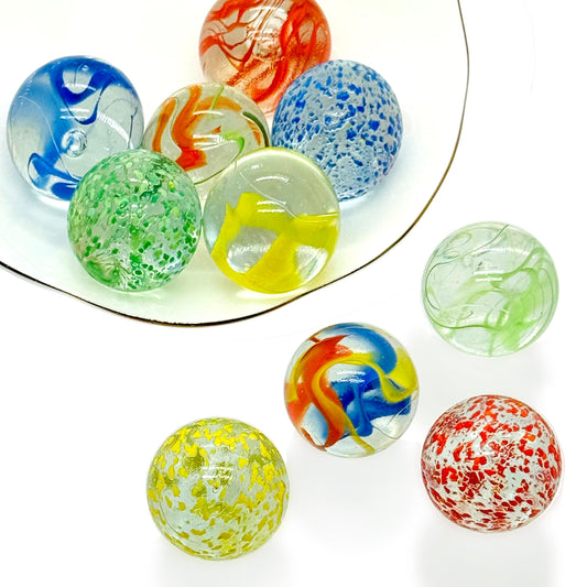 Ferberbears large glass marbles 35mm in colors; durable for play and decor.