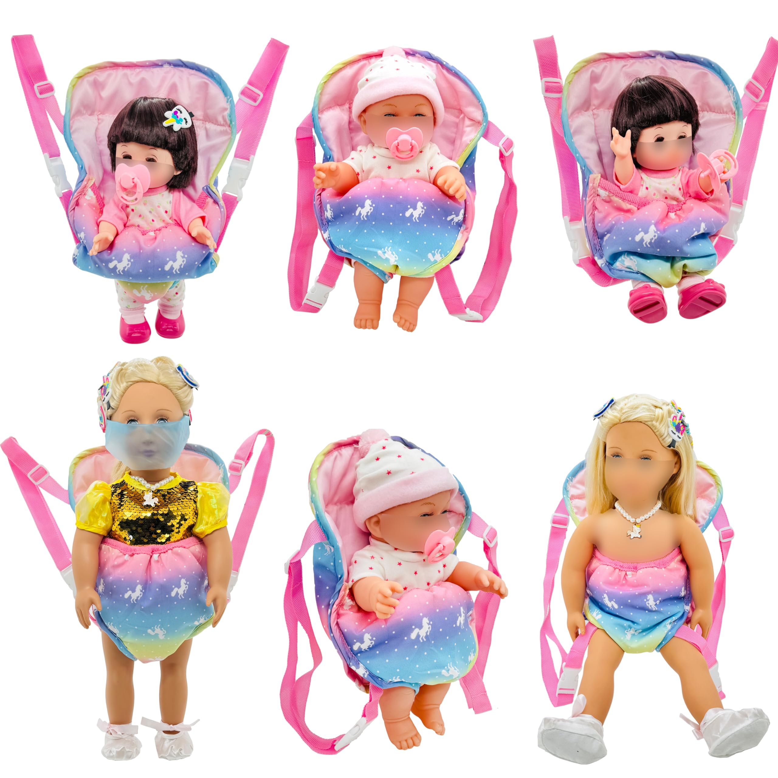 Ferberbears Rainbow doll carrier soft fabric feels gentle for little hands.