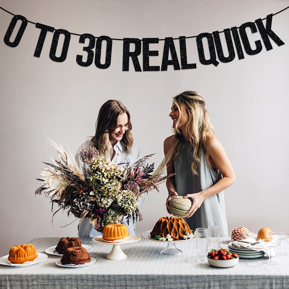 Ferburitar black glitter banner, premium sparkle for eye-catching party setup.