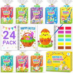 FEREDO KIDS Easter coloring book front cover with attached watercolor paints for mess-free fun.