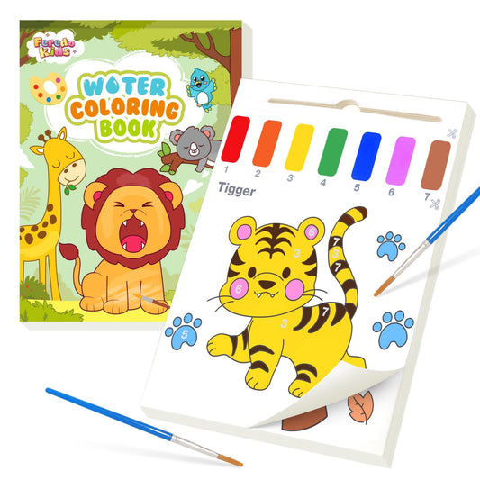 FEREDO KIDS Paint with Water animal book cover, easy cleanup for parents.
