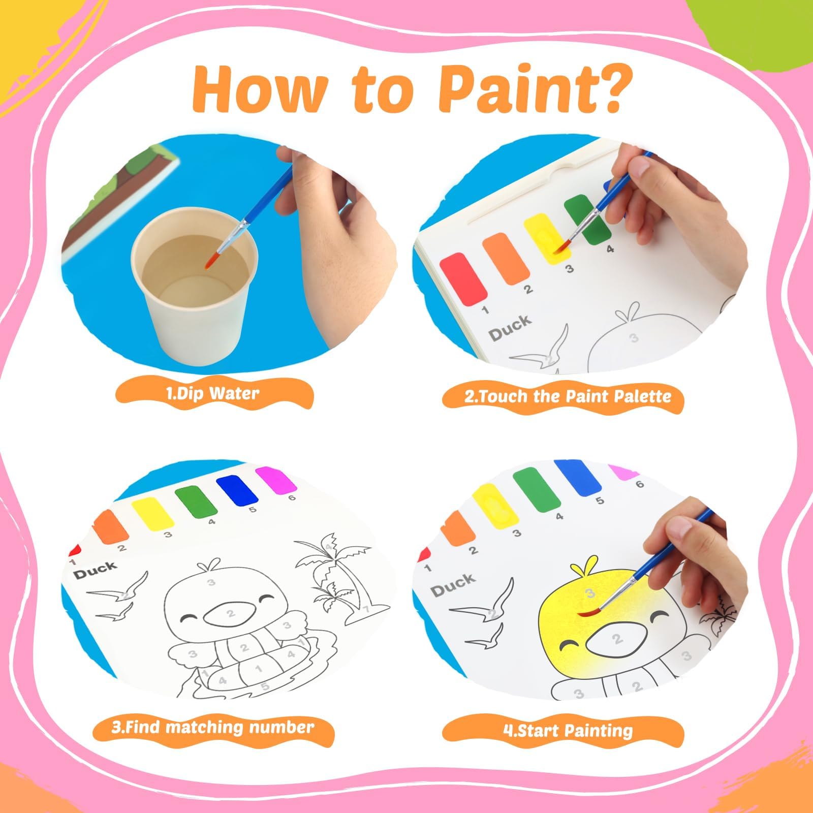 FEREDO KIDS Paint with Water kid painting scene, travel-friendly mess-free fun.