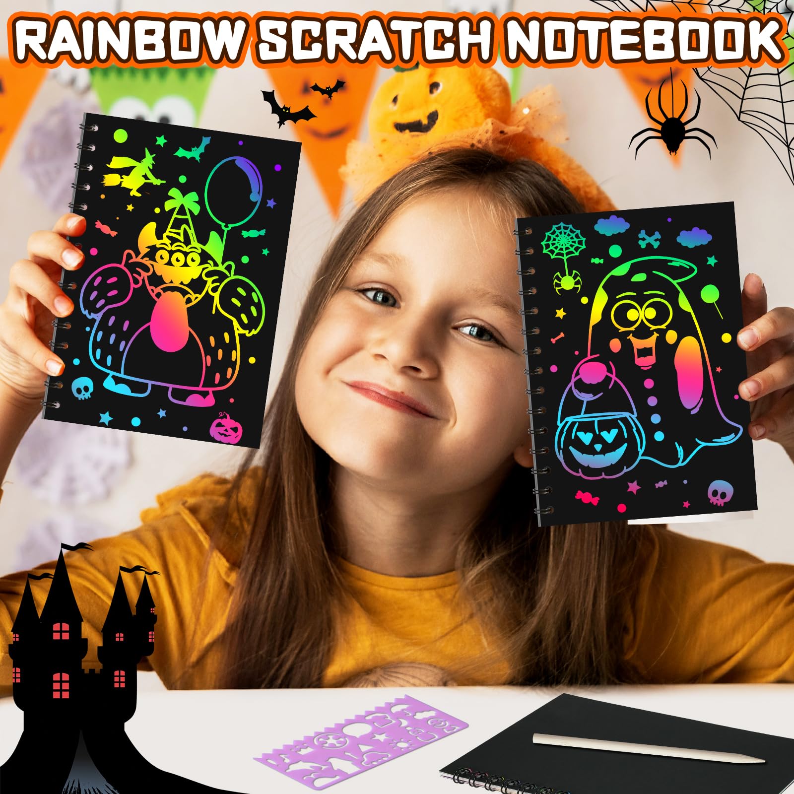 FEREDO KIDS rainbow scratch paper reveals vivid colors with every scratch