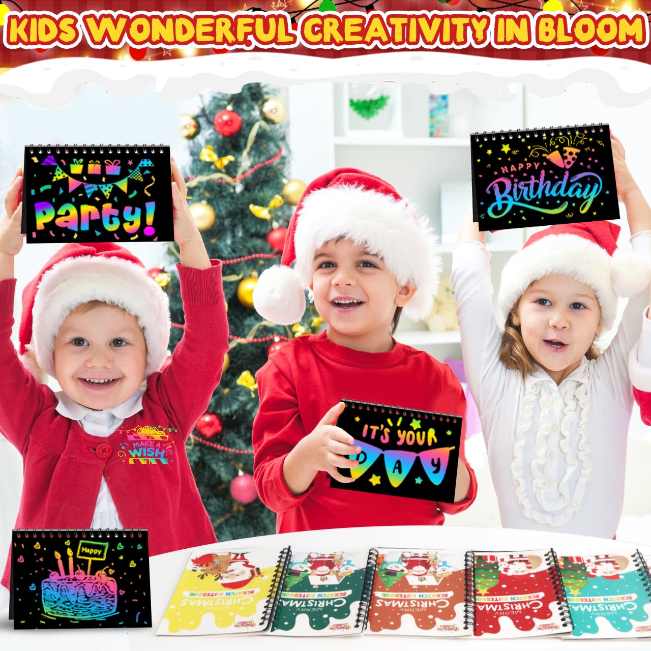 FEREDO KIDS scratch art gift bags bulk — perfect party favors for classrooms.