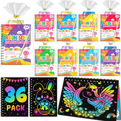 FEREDO KIDS scratch-art notebook 36-pack shown for kids, offering mess-free color reveals.