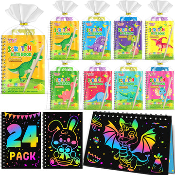 FEREDO KIDS scratch-art notebook reveals dinosaur rainbow colors for creative play