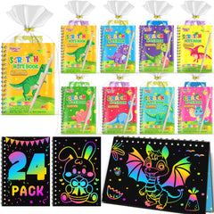 FEREDO KIDS scratch-art notebook reveals dinosaur rainbow colors for creative play
