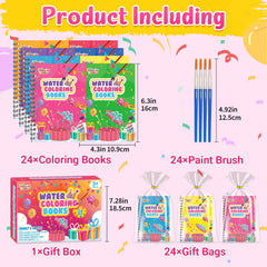 FEREDO KIDS water-activated paints on the back of each book enable mess-free color.