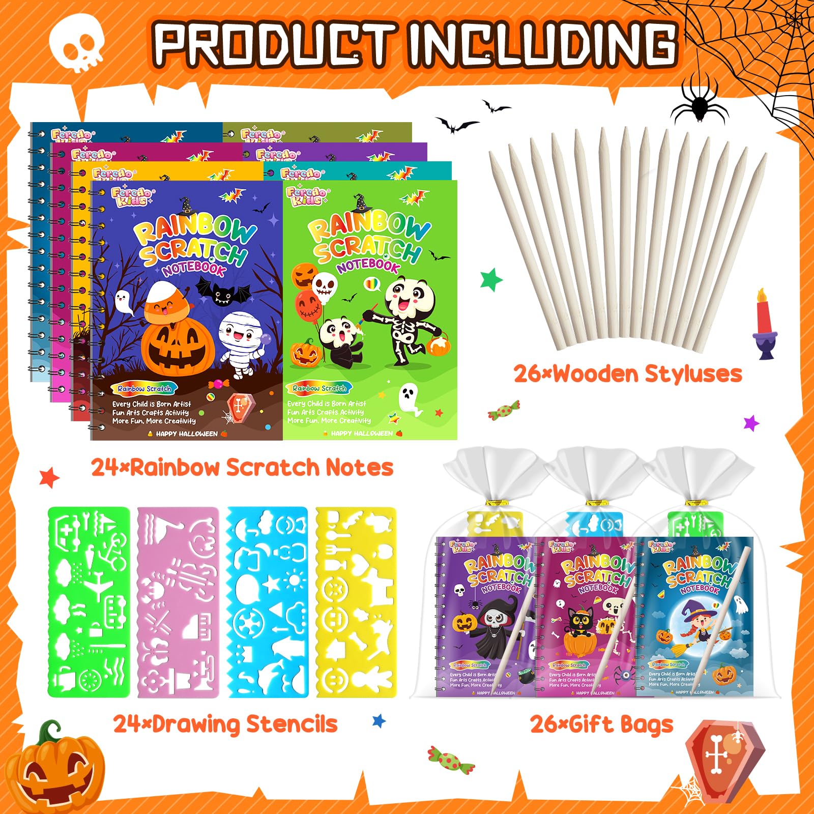 FEREDO KIDS wooden styluses set for precise scratch art