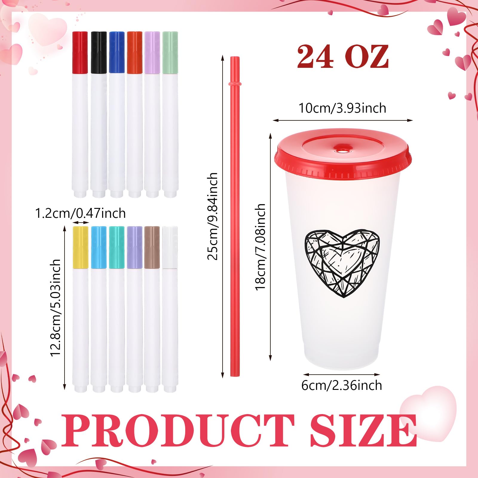 Ferrochef 12-color acrylic markers for creative cup customization