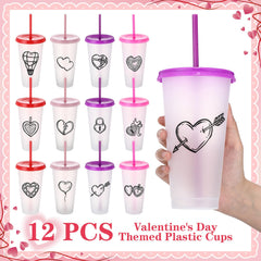 Purple Ferrochef Valentine cup with straw for easy sipping