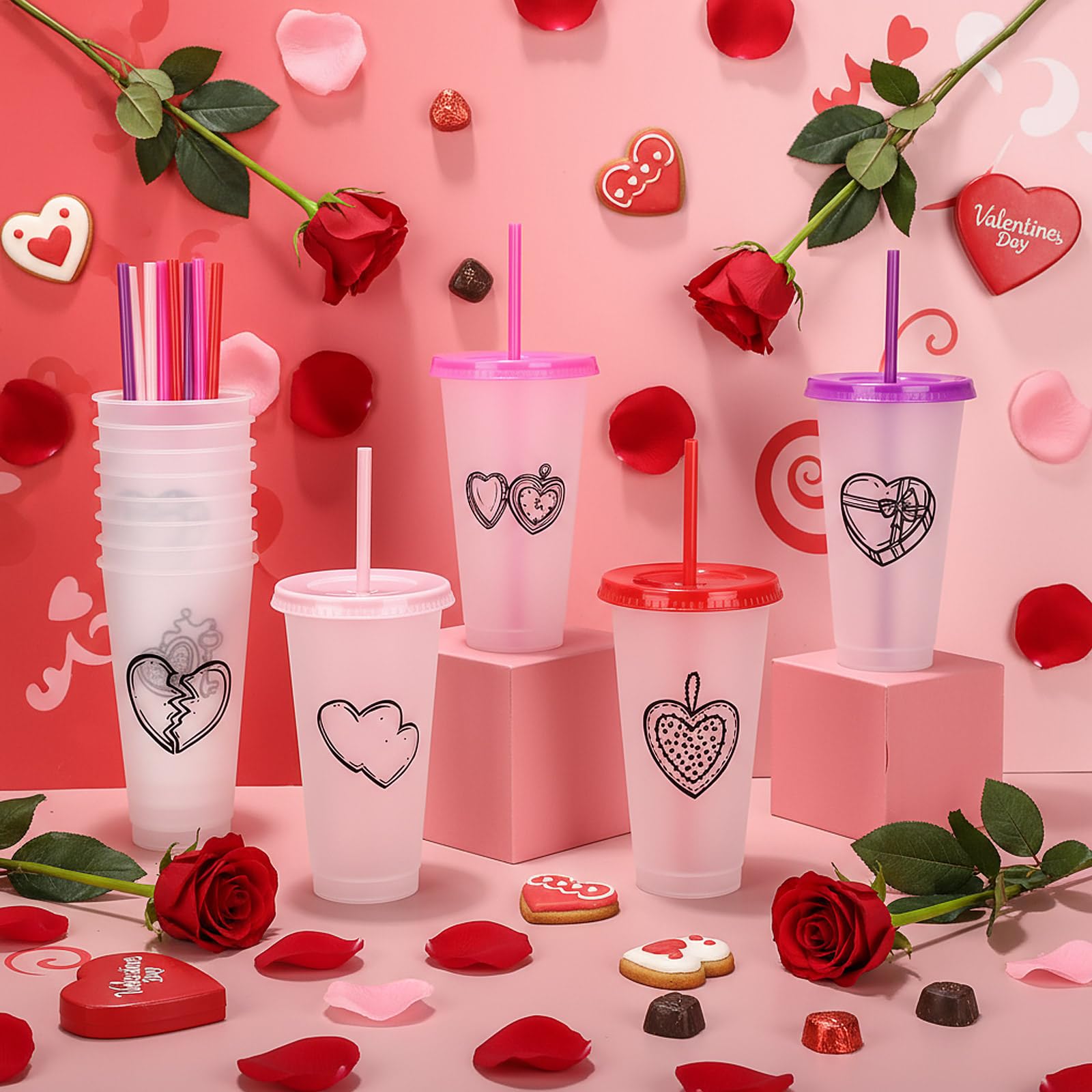 Valentine tumblers by Ferrochef showcasing personalized designs