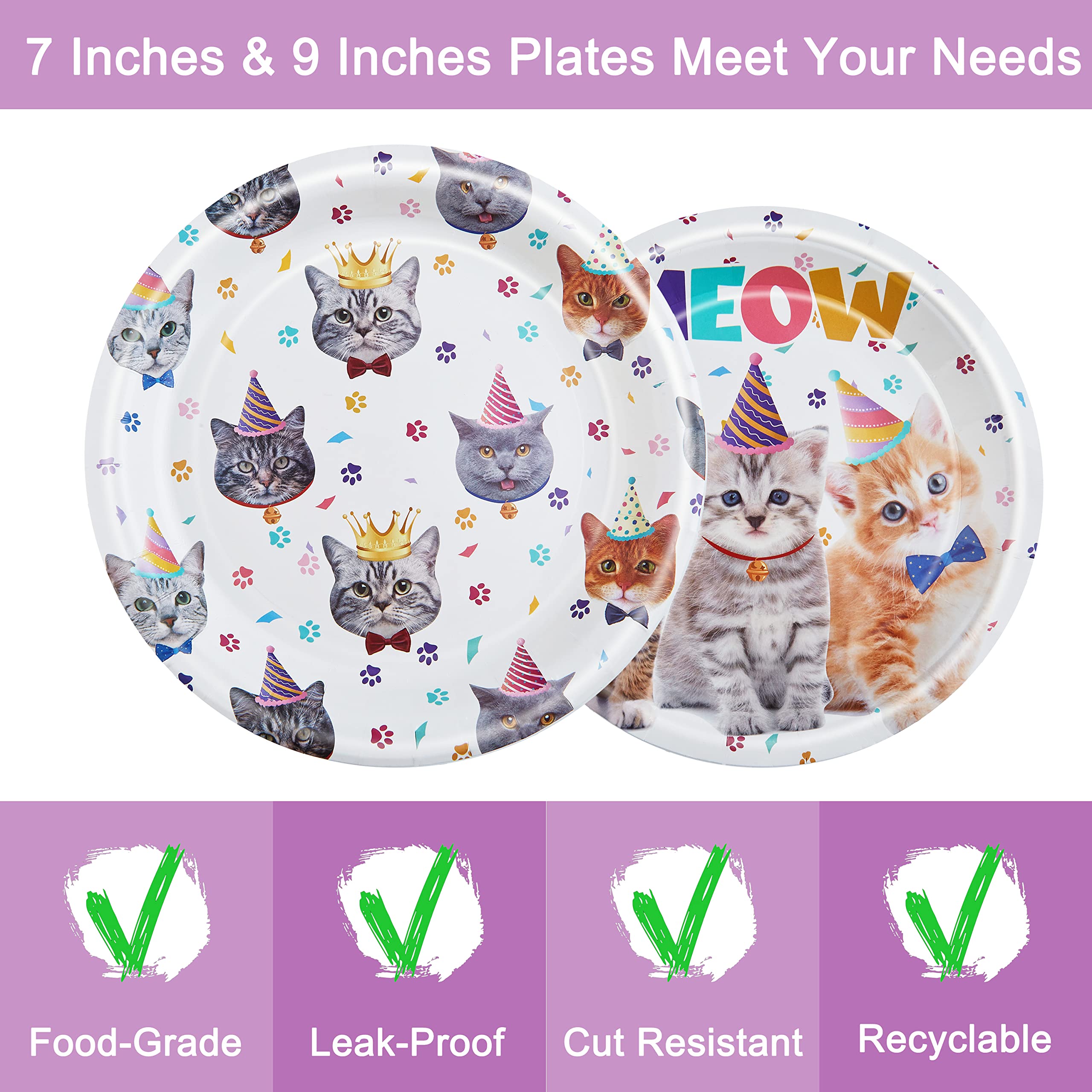 Fesciory cat napkins 13-inch, absorbent and playful accents for kids' party
