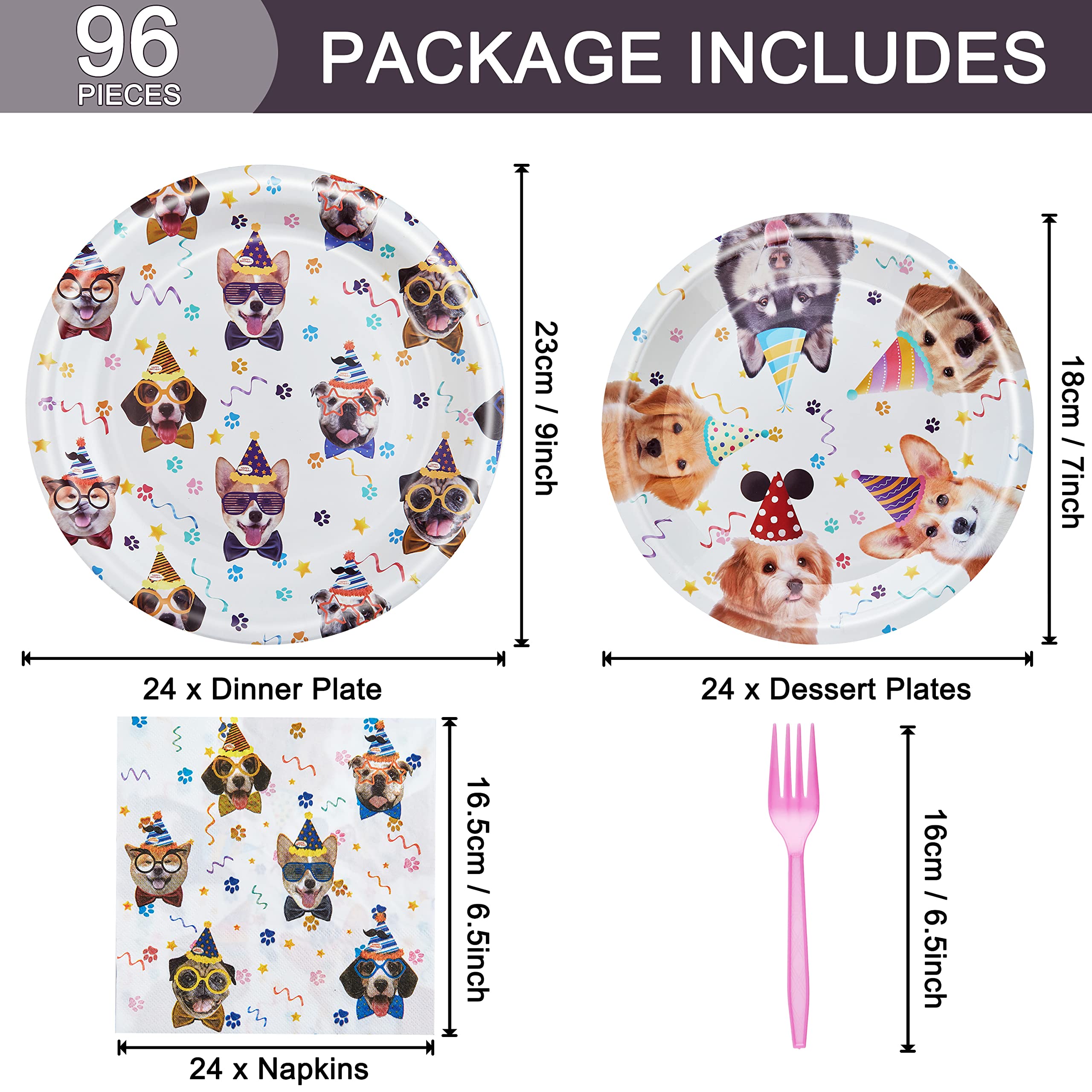 Fesciory dog party plates 9inch ideal for main courses and generous servings