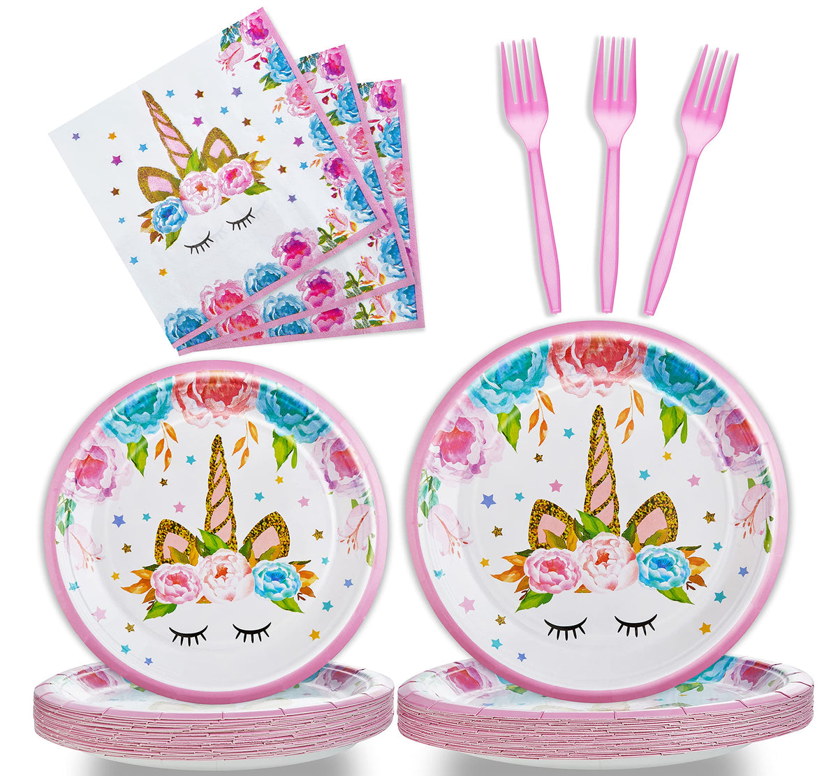 Fesciory horned horse 7-inch plates for playful party vibes and themed setup