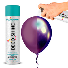 FESTI DECOCHAMP balloon shine spray on latex balloons for instant gloss and color pop