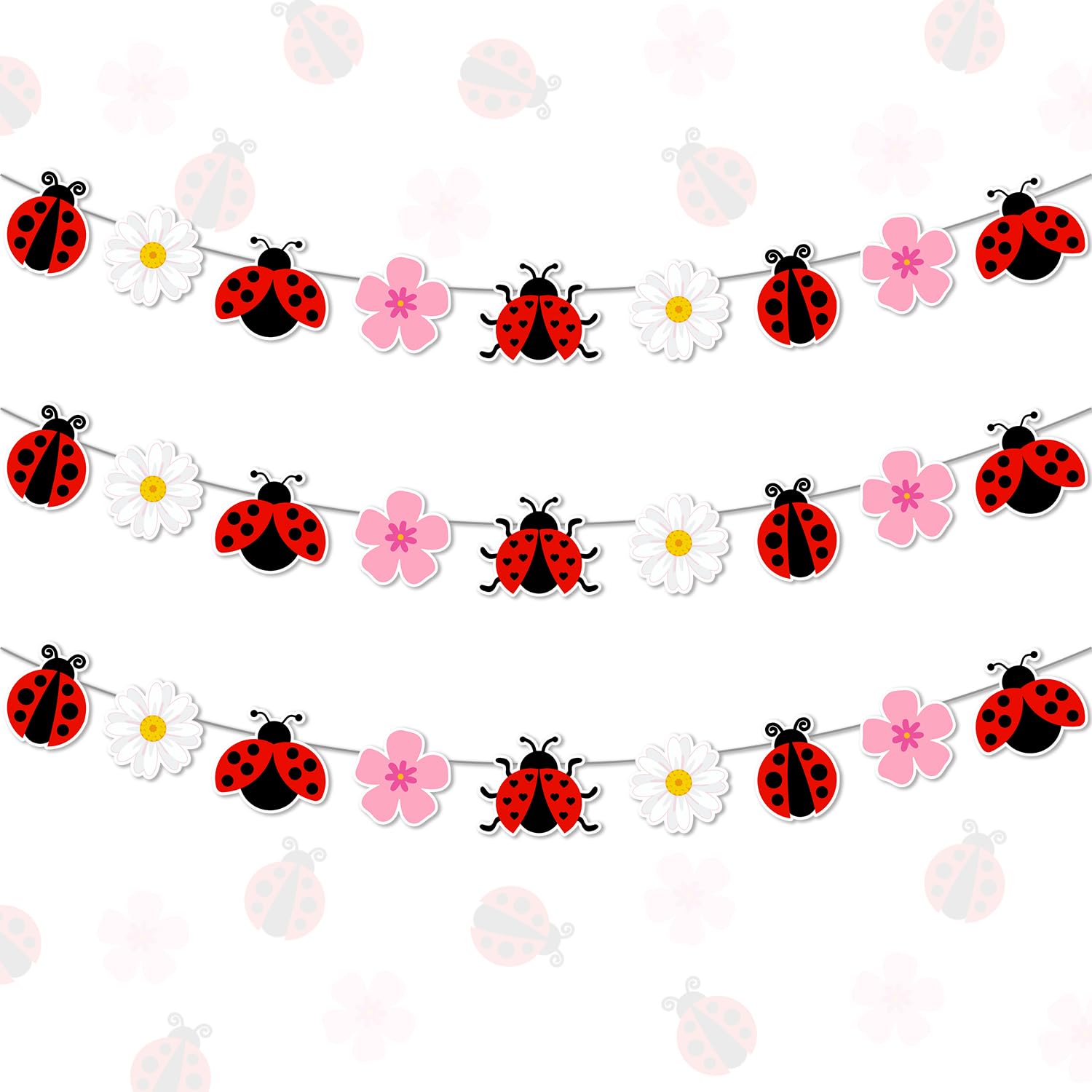 Festiblast daisy ladybug banner set 1 adds vibrant spring color to baby showers