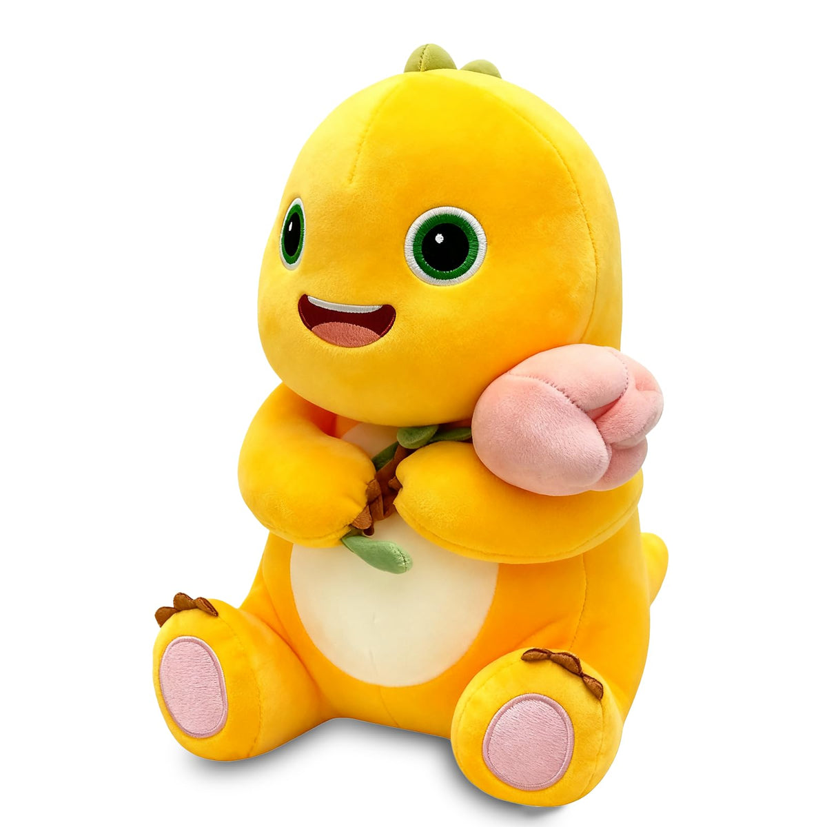Fesuphy dinosaur plush pillow with flower for cozy hugs and decor