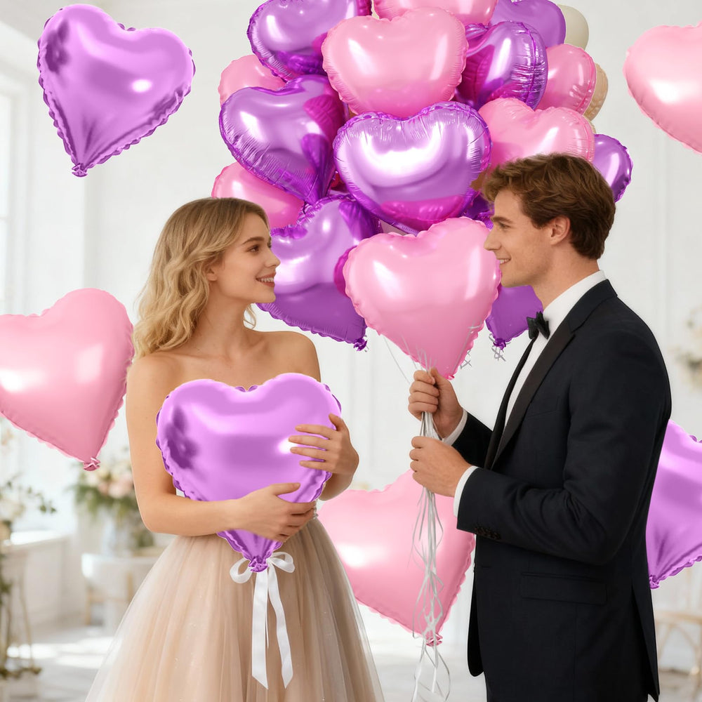 FEYG 15-piece heart balloon set offers coordinated party decor.